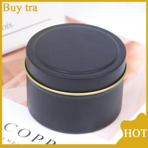 [Buytra] Tự làm nến tròn lọ 4oz nhôm tins với nắp đậy Mẫu mỹ phẩm container lưu trữ tổ chức