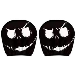 Spooky Themed Car Headrest Pillow Covers Protectors Comfortable Easy Installation Holiday Decoration For Automotive Use
