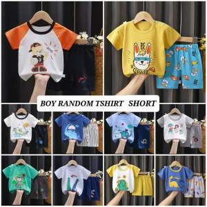 LightShine 1-7Y Korean Terno Tshirts Pajama For Kids Boy Girl And Baby Shortsleeves Pants Pure Cotton High Quality Shortsleeves Trouser Terno Tshirts Pants For Boys