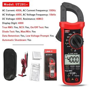 (ต้นฉบับUNI-T) UNI-T UT201 +/UT202 +/UT203 +/UT204 +/UT202 + 400-600Aแคลมป์มิเตอร์ดิจิตอล ช่วงอัตโนมัติTrue RMSมัลติมิเตอร์ความแม่นยำสูง