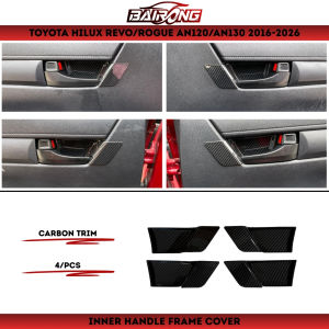 [BAIRONG]Toyota Hilux Revo/Rogue AN120/AN130 2016-2026 Carbon Trim Inner Door Handle Frame Garnish Protector Cover