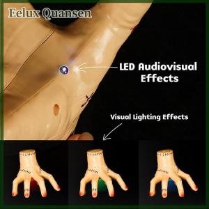 Eelux Addams Thing Hand With Music Lights Upgrade Cosplay Hand By Addams Hand Toys Scary Props Halloween Home Decorations Gift