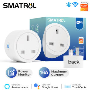 SMATRUL 20A/16A UK Tool Tuya WiFi Socket  Outlet Smart Life APP Voice Timer Google Home Amazon Alexa Light Wall Power Monitor SG plug