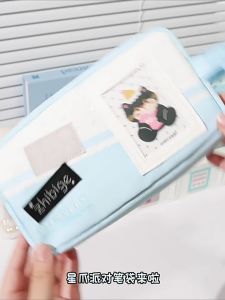 CuddleCove Pencil Case Contrast Wave Cute Large Capacity Multi-layer Pencil Case Durable Material School 大容量笔袋