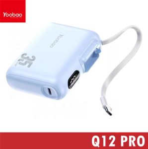 Yoobao Q12 Pro 10000mAh Capacity Built-in Type-C Cable Lanyard Design Fast Charge Power Bank with LED Display