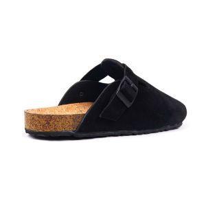 Moofeat Kloff - Sandal Slide Clog Mule Kulit Casual Pria Black