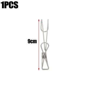 5 Pcs Multipurpose Stainless Steel Clips Plugs Laundry Clothes Pins Pegs Holders Clothing Clamps Sealing Clip Household Hooks