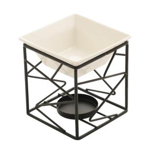 Ceramics Bowl Essential Oil Burners Wax Melter Metal Geometric Tealight Holder for Bedroom Living Room Decoration
