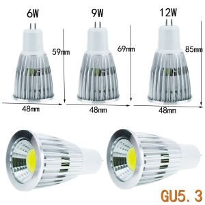 12V Dimmable LED COB Spotlight GU10 MR16 GU53 E27 E14 E12 Bulb 6W 9W 12W High Luminous Efficiency Aluminum Shell Commercial Home Spot Light Warm Cool White Lamp