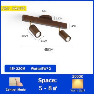 RHPOA walnut wooden LED Track Light  E27 Tri-color easy to install