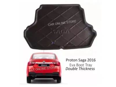 Proton Saga 2016-2024 MC2 MC3 EVA Copolymer Car Boot Tray Luggage Cargo Trunk Tray- Waterproof