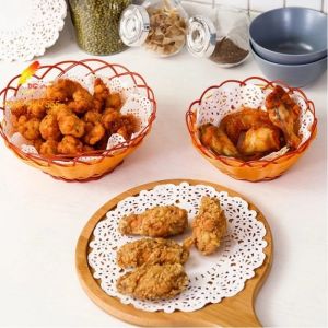 Giấy Thấm Dầu Thực Phẩm 150 Tờ Thấm Dầu Ăn Đồ Chiên Rán Tròn Hoa Văn Đục Lỗ Đa Năng Tiện Dụng-HAUSE