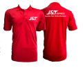 เสื้อโปโล J&T Express คอปก เนื้อผ้าไมโคร เบาสบาย ไม่ร้อน ไม่ขึ้นขน งานพิมพ์สกรีน. 