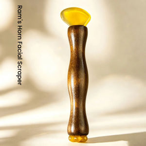 2 trong 1 gỗ đàn hương sừng sen Máy mát xa mặt lược massage kinh tuyến acupressure Stick mặt cổ dụng cụ làm đẹp