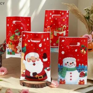 CY🌠🌠🌠 10 25 50pcs món quà giáng sinh gói túi Snowman Santa Claus goodie Cookie kẹo cầm tay Túi giáng sinh trang trí