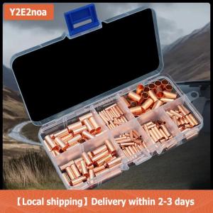 【Local shipping】 125 250 414 578Pcs Non Insulated Electrical Butt Terminal Assortment Kit Wire Ferrules Set 7 Size Copper Crimp Connector