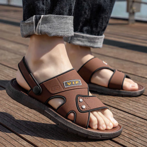 XUNDD Sandals for Men Beach Shoes to Wear Driving Young Father Non-slip Wear-resistant Dual-use Slippers