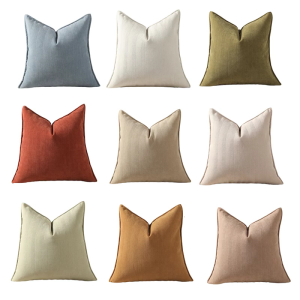 Gối tựa lưng trang trí Bìa màu trơn vải mềm 45x45cm cho đi văng Sofa giường phòng khách mềm mại gối vuông C