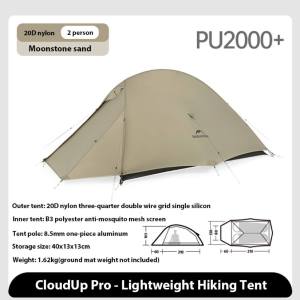 Naturehike Cloud up 1/2 pro tents Pro 20D Nylon Waterproof Ultralight Camping Tent