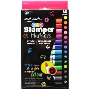 Mont Marte Kids - 2 in 1 Stamper Markers 14pc