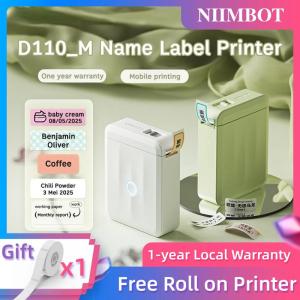 NIIMBOT D110 Portable Bluetooth Thermal Label Printer Bundle with 1 Roll of Label Paper