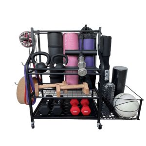 Freya Yoga Mat Storage RacksHome Gym Storage Rack for Dumbbells Kettlebells Foam Roller Yoga Strap and Resistance BandsWorkout Equipment Storage Organizer