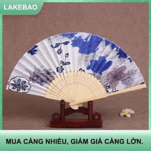 【LAKEBAO】 Cầm Tay Trung Quốc Tre Gấp Fan Hâm Mộ Cổ Điển Hoa In Fan Cho Phụ Nữ Mùa Hè Ngoài Trời Đảng Trang Trí Nội Thất Làm Mát