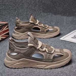 MenS Summer Outdoor Sandals Closed-Toe Non-Slip Durable Casual Hollow Design DadS Water-Crossing Clogs