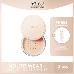 LB [ READY STOCK ] YOU NoutriWear+ Airy Fit Loose Powder [Nourishing | Oil-control Hingga 24 Jam | Tahan Lama | Tahan Air] - Bedak Tabur 3 Warna