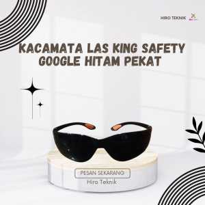 Kacamata las safety hitam pekat KING BLACK