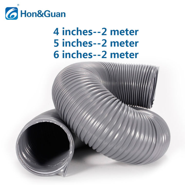 Hon&Guan inches Ventilation Flexible Air Ducting 100 125 150mm;  Watertight,High Pressure PVC Steel Hose for Dust Gray ][ White] Black] - Main Image