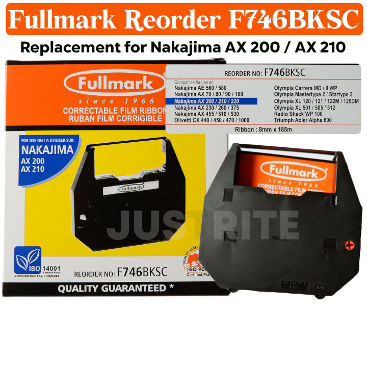 Fullmark Typewriter Ribbon F746BKSC Nakajima AX 200 / AX 210