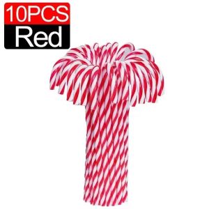 10Pcs Christmas Red Green White Candy Canes Tree Pendant New Year Decorations Plastic Candy Canes Christmas Gifts
