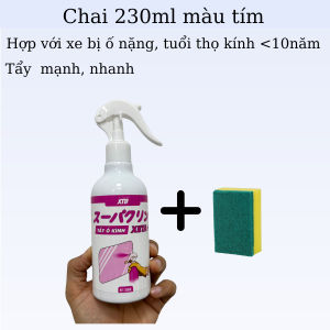 Tẩy ố kính cặn canxi kính lái ô tô XETA nước rửa kính vệ sinh kính gương chiếu hậu tăng tầm nhìn lái xe an toàn 300ml ( Tặng miếng bọt biển)