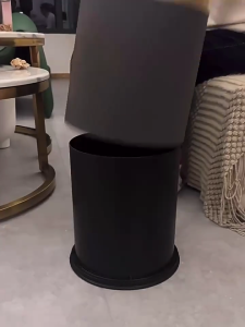 Elegant Round Press Trash Can with Lid Round Waste Bin Wastbasket Perfect for Modern Homes Decors Waste Management