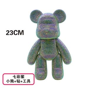 🔥 Quality Selection 🔥23cm Vinyl Handmade DIY Violent Bear Stick-on Crystals Spot Drill Bear Rhinestone Bear Creative Gift Toy Decoration 23cm Net Red Vinyl Handmade DIY Violent Bear Stickwanliwuyun20037.1