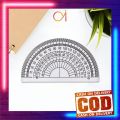 AI-A108 Penggaris 180 Half Circle / Busur Derajat Plastik Transparan Plastic Protractor 180 Derajat. 
