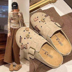 Free Shipping Retro Thick-Soled Cartoon Cute Slip-On Sandals For Spring And Summer New Casual Style