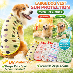 Faldo Large Dog Vest Sunscreen Mesh Supplies Pet Clothes Dog Cat Vests