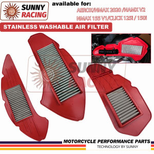 ORINGINAL MAX RPM WASHABLE AIR FILTER FOR AEROXNMAX 2020 NAMX V2  NMAX 155 V1CLICK 125i CLICK150i STAINLESS