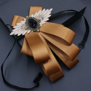 NOCASE Alloy Mens Suit Lapel Flowers Polyester Faux Stone Bow Tie Necktie Neck Decoration Wedding