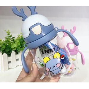 BOTOL MINUM ANAK BALITA BAYI TANDUK RUSA 250ML ANTI TUMPAH DENGAN TALI