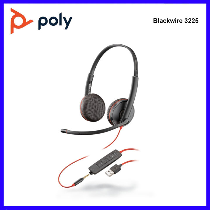 Original Plantronics Blackwire 3225 Wired Headphone with Boom