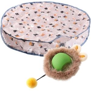 Cats Play Mats with Teaser Ball Interactively Toy Automatic Funny Cats Toy for Physical and Mental Enrichment