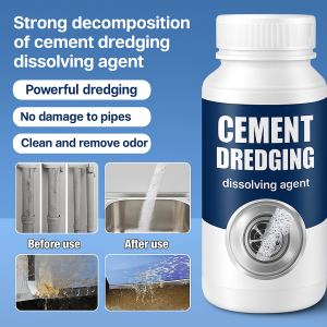 Powerful Pipe Unclogging Agent for Floor Drain Clogging Decomposition – Cement Dissolving Toilet Drain Cleaner Powder Strong Clog Remover for Kitchen Bathroom Pipeline Odor Removal and Sewer Maintenance