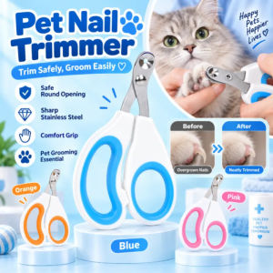 Cat Nail Clipper Stainless Steel Pet Nail Trimmer Round Hole Safety Guard Cat Claw Cutter Small Pet Grooming Supplies