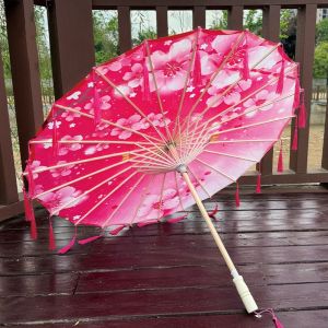 COOLCELLS 70cm Ô tua rua bằng vải lụa Phong cách Trung Quốc Cầm tay Ô tua rua Ô vải lụa lãng mạn Chống gió Ô múa cổ Dành cho Nữ
