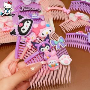 5 ชิ้นสาวการ์ตูน Kuromi My Melody หวีผมหักคลิปผมเด็กเด็กน่ารักหวีผมตกแต่งแถบคาดศีรษะผม Hoops แฟชั่นอุปกรณ์เสริมผม