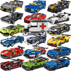 City Speed Champion Racing Car Building Blocks Model for Kids Technic Ford Mustang Car Model Building Kit Vehicle Educational Construction Set Toys Birthday Gift for Kid Boys