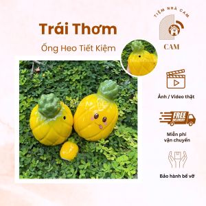 HEO ĐẤT TIẾT KIỆM - Thơm Size Lớn Dứa Khóm  gốm sứ Bát Tràng lợn sứ Đựng Tiền Ống Heo Ống Tiết Kiệm Decor Ống heo trái cây